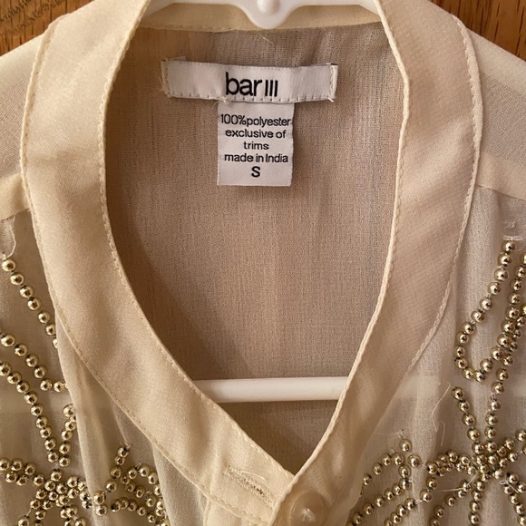 Bar III Beaded tank button up - Picture 2 of 3